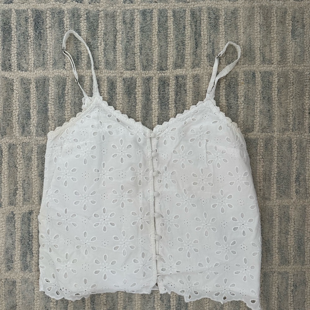 Abercrombie White Eyelet Lace Women's Top